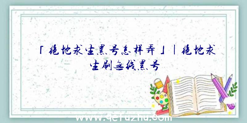 「绝地求生黑号怎样弄」|绝地求生刷无线黑号